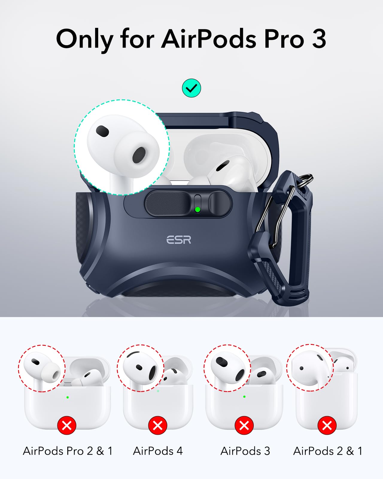 Amazon.com: ESR for AirPods Pro 3 Case (2025), Compatible with